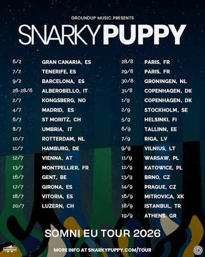 Snarky Puppy 2026 concert poster